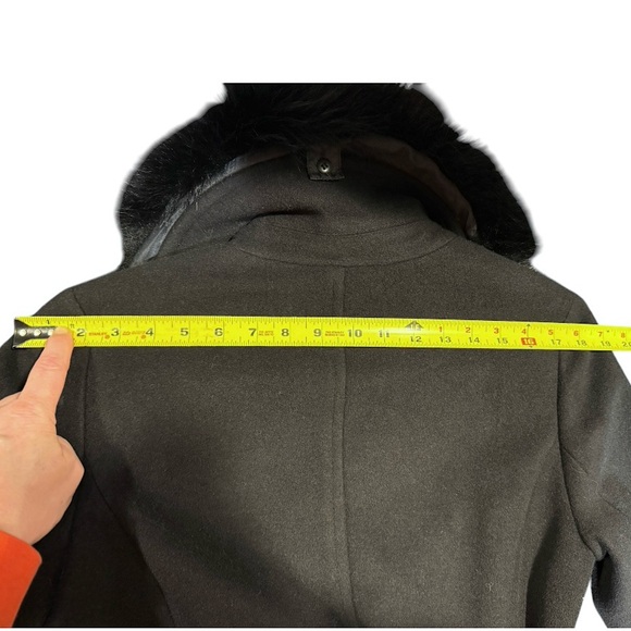 Cole Haan Signature Slick Wrap Coat with Faux Fur Trim - Picture 16 of 16